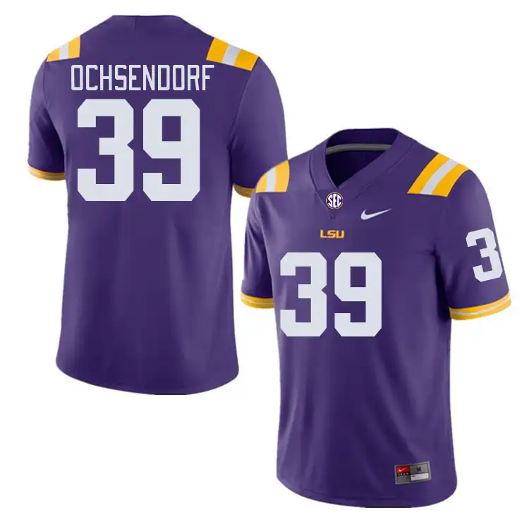 Men's LSU Tigers Blake Ochsendorf #39 Purple NCAA Football Jersey